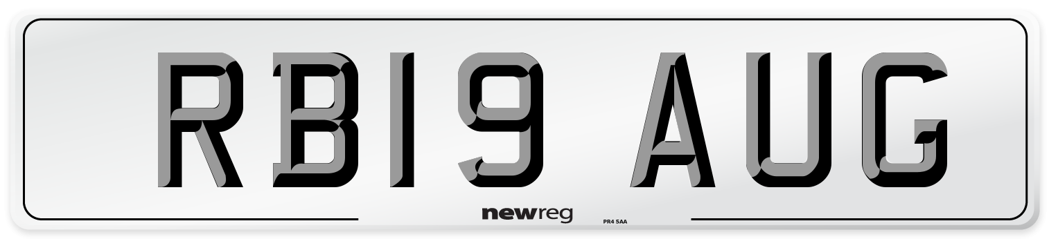 RB19 AUG Number Plate from New Reg